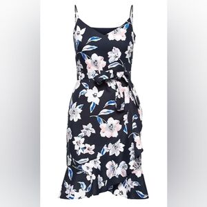 Banana Republic Navy Floral Asymmetrical Dress